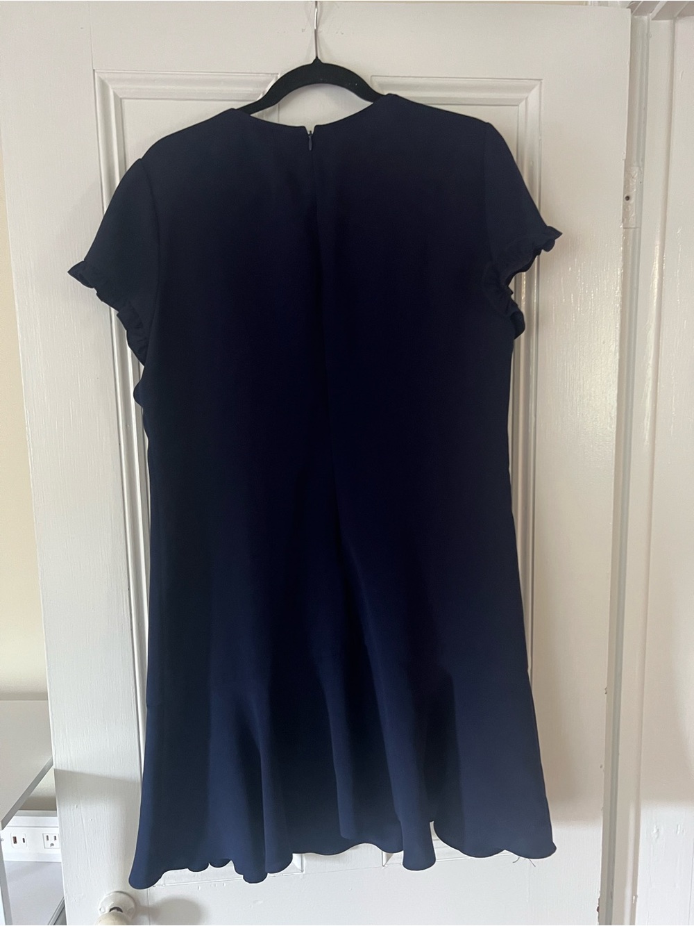Shosanna Navy Ruffle Sleeve Shift Dress - Picture 4 of 5